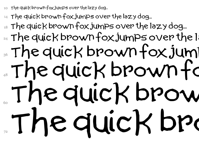 Comic Gibi font waterfall